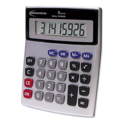 15927 Desktop Calculator, Dual Power, 8-Digit LCD