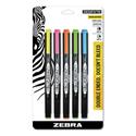 Zebrite Eco Double-Ended Highlighter, Assorted Ink Colors, Medium-Chisel/Fine-Bullet Tips, Assorted Barrel Colors, 5/Set
