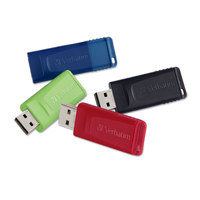 Store 'n' Go USB Flash Drive, 16 GB, Assorted Colors, 4/Pack