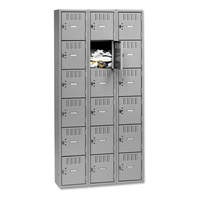 Box Compartments, Triple Stack, 36w x 18d x 72h, Medium Gray