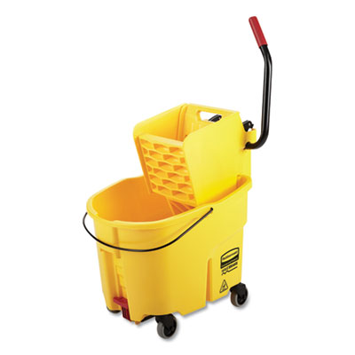 WaveBrake 2.0 Bucket/Wringer Combos, Side-Press with Drain, 8.75 gal, Yellow