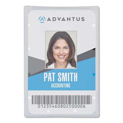 Clear ID Card Holder, Horizontal, Clear 2.31" x 3.69" Holder, 2.13" x 3.38" Insert, 25/Pack