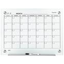 Infinity Magnetic Glass Calendar Board, Monthly Planning/Scheduling, 24" x 18", White Surface