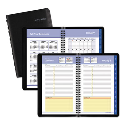 800 Range Weekly/Monthly Appointment Book, 11 x 8.25, Black Cover, 12-Month (Jan to Dec): 2025