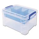 Super Stacker Divided Storage Box, 5 Sections, 7.5" x 10.13" x 6.5", Clear/Blue