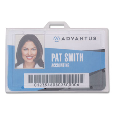 ID Card Holders, Horizontal, Clear 3.68" x 2.25" Holder, 3.38" x 2.13" Insert, 25/Pack