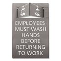 Pop-Out ADA Sign, Wash Hands, Tactile Symbol, Plastic, 6 x 9, Gray/White