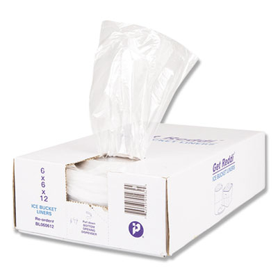 Ice Bucket Liner Bags, 96 oz, 6" x 6" x 12", Clear, 1,000/Carton