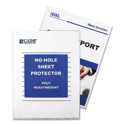 Top-Load No-Hole Sheet Protectors, Heavyweight, Clear, 2" Capacity, 25/Box