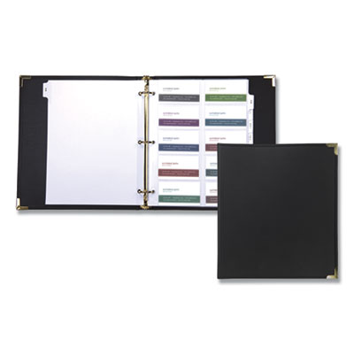 Classic Vinyl Business Card Binder, Holds 200 2 x 2.5 Cards, 10.25 x 11.13, Ebony