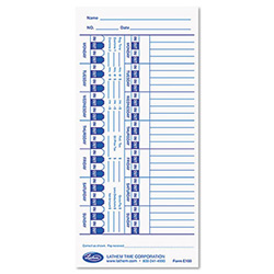 Time Clock Cards for Lathem Time E Series, One Side, 4 x 9, 100/Pack