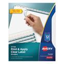 Print and Apply Index Maker Clear Label Dividers, 12-Tab, White Tabs, 11 x 8.5, White, 1 Set