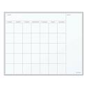 Magnetic Dry Erase Board, Monthly Planning/Scheduling Calendar, 20" x 16", White Surface, Satin Aluminum Frame