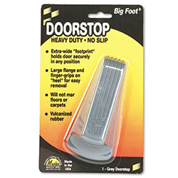 Big Foot Doorstop, No Slip Rubber Wedge, 2.25w x 4.75d x 1.25h, Gray