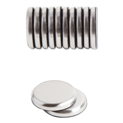 High Energy Magnets, Circles, 1.25" Diameter, Silver, 12/Pack