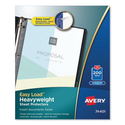 Top-Load Poly Sheet Protectors, Heavyweight, Letter, Nonglare, 200/Box