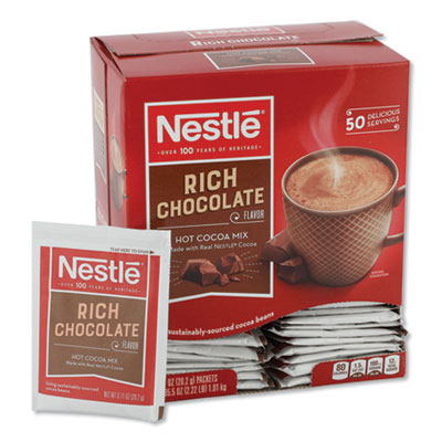 Hot Cocoa Mix, Rich Chocolate, .71oz, 50/Box