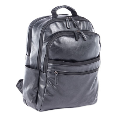 Valais Backpack, Fits Devices Up to 15.6", Leather, 5.5 x 5.5 x 16.5, Black