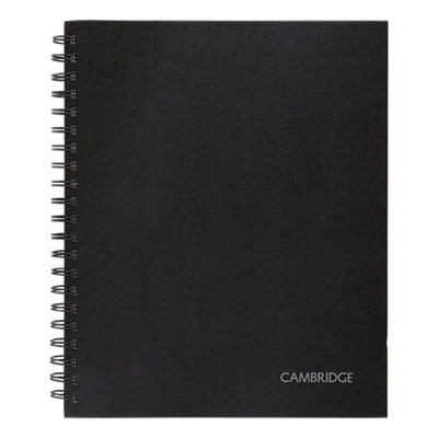 Hardbound Notebook with Pocket, 1-Subject, Wide/Legal Rule, Black Cover, (96) 11 x 8.5 Sheets