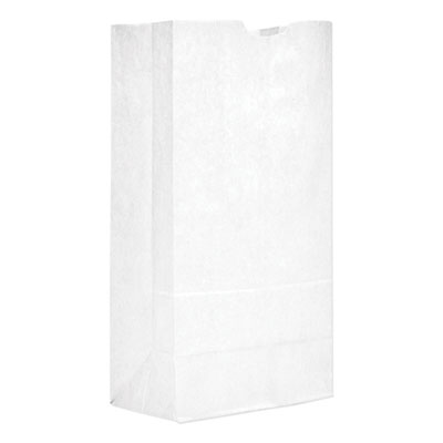 Grocery Paper Bags, #20 Size, 8.25" x 5.94" x 16.13", White, 500/Bundle