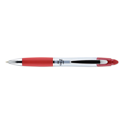 Z-Grip MAX Ballpoint Pen, Retractable, Medium 1 mm, Red Ink, Silver/Red Barrel, 12/Pack