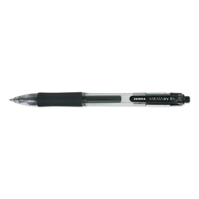 Sarasa Dry Gel X20 Gel Pen, Retractable, Medium 0.7 mm, Black Ink, Clear/Black Barrel, 36/Pack