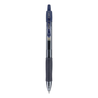 G2 Premium Gel Pen, Retractable, Fine 0.7 mm, Navy Blue Ink, Smoke/Blue Barrel, Dozen