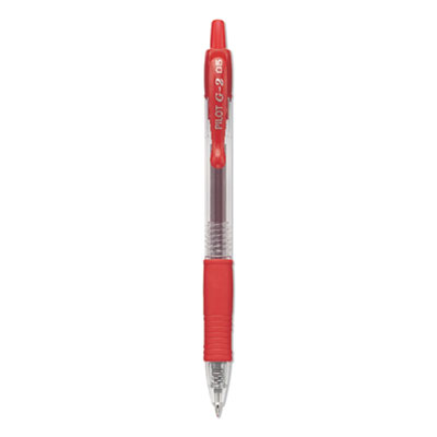 G2 Premium Gel Pen, Retractable, Extra-Fine 0.5 mm, Red Ink, Smoke/Red Barrel, Dozen