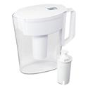 Small 6-Cup Water Filter Pitcher with 1 Standard Filter, Bright White/Clear