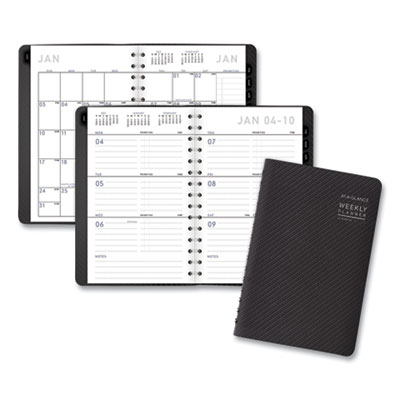 Contemporary Weekly/Monthly Planner, Open-Block Format, 8.5 x 5.5, Graphite Cover, 12-Month (Jan to Dec): 2025