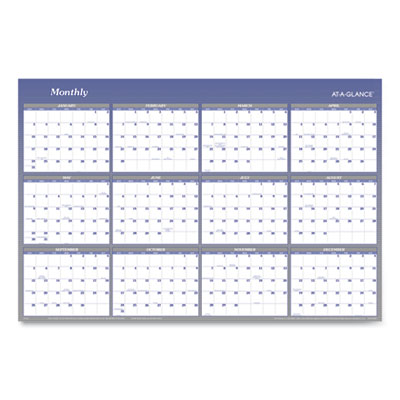 Vertical/Horizontal Erasable Quarterly/Monthly Wall Planner, 32 x 48, 12-Month (Jan to Dec): 2025