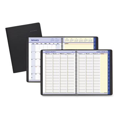 QuickNotes Weekly Vertical-Column Format Appointment Book, 11 x 8.25, Black Cover, 12-Month (Jan to Dec): 2025