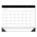 Contemporary Monthly Desk Pad, 22 x 17, White Sheets, Black Binding/Corners,12-Month (Jan to Dec): 2025