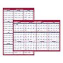 Erasable Vertical/Horizontal Wall Planner, 24 x 36, White/Blue/Red Sheets, 12-Month (Jan to Dec): 2025