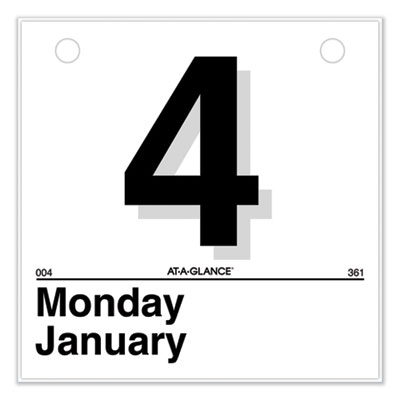 Today Is Daily Wall Calendar Refill, 6 x 6, White Sheets, 12-Month (Jan to Dec): 2025