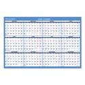 Horizontal Reversible/Erasable Wall Planner, 36 x 24, White/Blue Sheets, 12-Month (Jan to Dec): 2025