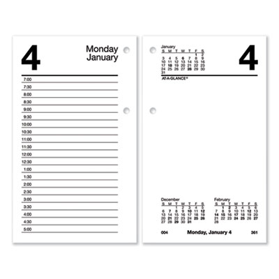 Desk Calendar Refill, 3.5 x 6, White Sheets, 12-Month (Jan to Dec): 2025