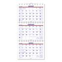 Move-A-Page Three-Month Wall Calendar, 12 x 27, White/Red/Blue Sheets, 15-Month: Dec 2024 to Feb 2026