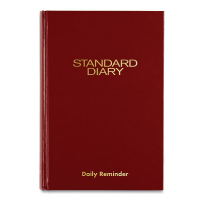 Standard Diary Daily Reminder Book, 2025 Edition, Medium/College Rule, Red Cover, (201) 8.25 x 5.75 Sheets