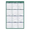 Vertical Erasable Wall Planner, 24 x 36, White/Green Sheets, 12-Month (Jan to Dec): 2023