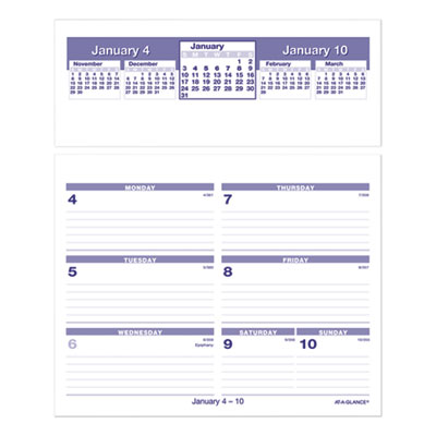 Flip-A-Week Desk Calendar Refill, 7 x 6, White Sheets, 12-Month (Jan to Dec): 2025