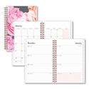 Joselyn Weekly/Monthly Planner, Floral Artwork, 8 x 5, Pink/Peach/Black Cover, 12-Month (Jan to Dec): 2025