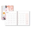 Joselyn Monthly Wirebound Planner, Floral Artwork, 10 x 8, Pink/Peach/Black Cover, 12-Month (Jan to Dec): 2025