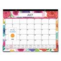 Mahalo Academic Desk Pad, Floral Artwork, 22 x 17, Black Binding, Clear Corners, 12-Month (July to June): 2023 to 2024