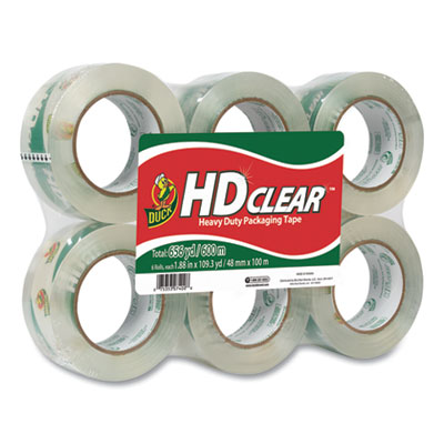 Heavy-Duty Carton Packaging Tape, 3" Core, 1.88" x 109.3 yds, Clear, 6/Pack