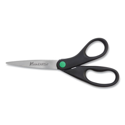 KleenEarth Scissors, 8" Long, 3.25" Cut Length, Straight Black Handle, 2/Pack