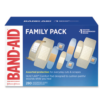 Sheer/Wet Adhesive Bandages, Assorted Sizes, 280/Box