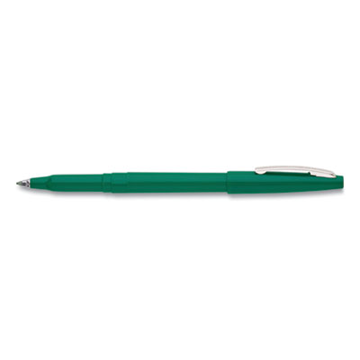 Rolling Writer Rollerball Pen, Stick, Medium 0.8 mm, Green Ink, Green Barrel, Dozen