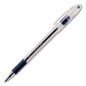 R.S.V.P. Ballpoint Pen, Stick, Fine 0.7 mm, Blue Ink, Clear/Blue Barrel, Dozen