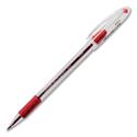 R.S.V.P. Ballpoint Pen, Stick, Fine 0.7 mm, Red Ink, Clear/Red Barrel, Dozen